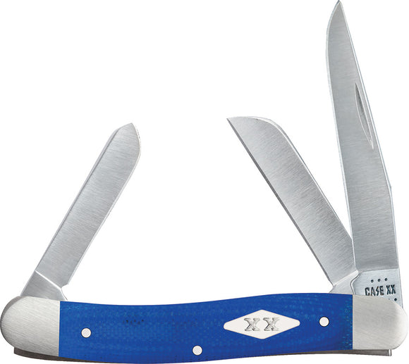 Case Cutlery Medium Stockman Blue G10 Folding Stainless Steel Pocket Knife 16752