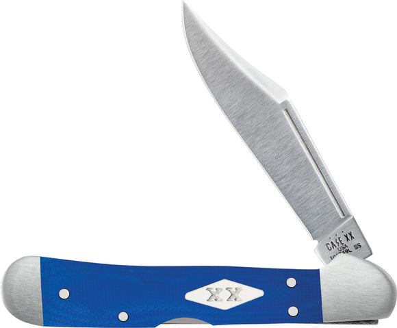 Case Cutlery Mini Copperlock Blue G10 Folding Stainless Steel Pocket Knife 16754