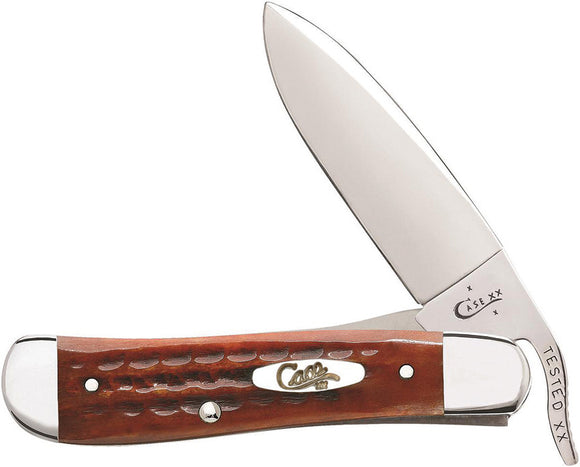 Case Cutlery XX Russlock Harvest Orange Bone Handle Folding Blade Knife 17000