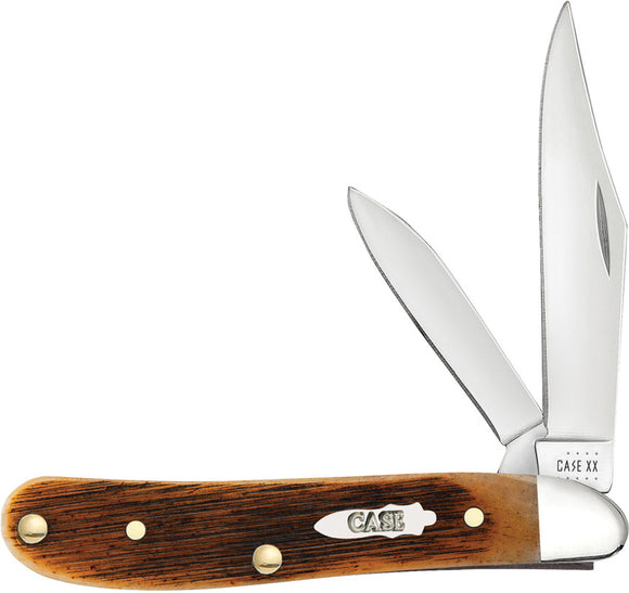 Case Cutlery Sawcut Jig Amber Bone Peanut Folding Pocket Knife17893
