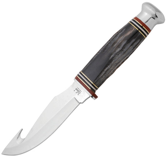 Case XX Guthook Hunter Black Buffalo Horn Stainless Fixed Knife w/ Sheath 17914
