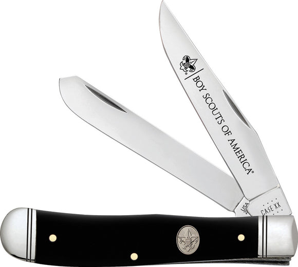 Case Cutlery BSA Trapper Black Folding Stainless Clip Pt/Spey Pocket Knife 18056