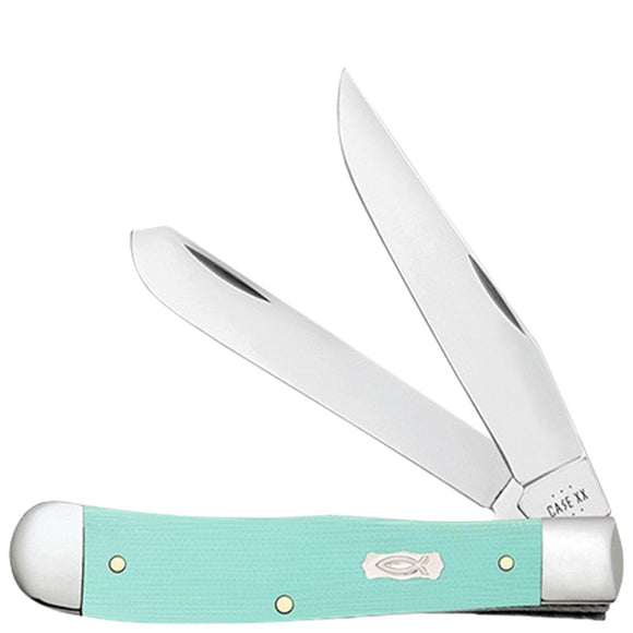 Case Cutlery Trapper Seafoam Green G10 Folding Stainless Pocket Knife 18100