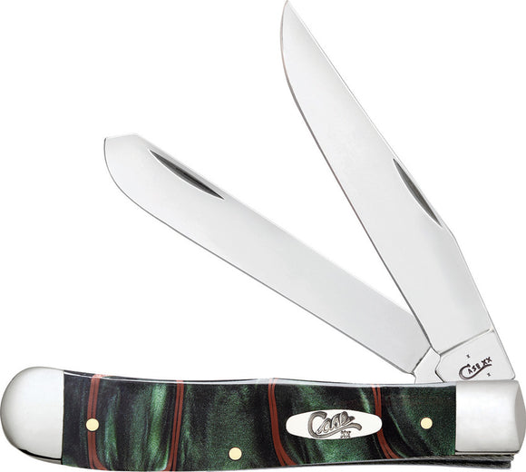 Case XX Trapper Jungle Green Kirinite Handle Stainless Folding Knife 18526
