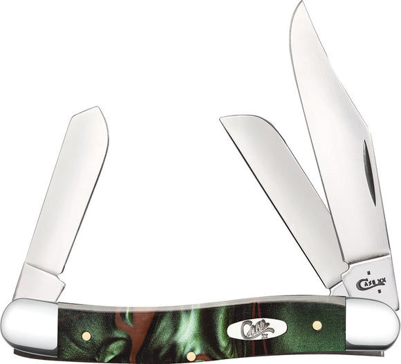 Case XX Stockman Jungle Green Kirinite Handle 10347 SS Folding Knife 18527