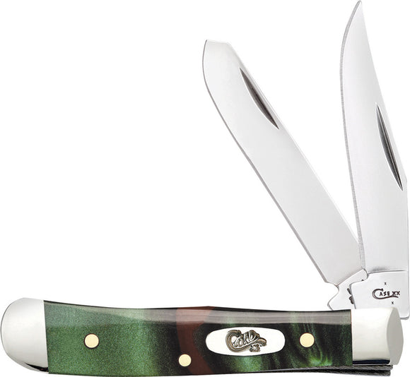 Case XX Tiny Trapper Jungle Green Kirinite Handle 102154 SS Folding Knife 18531