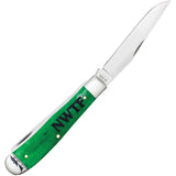 Case Cutlery NWTF Trapper Pocket Knife Green Bone Folding Stainless Blades 18773