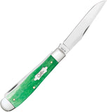 Case Cutlery Trapper Emerald Green Bone Folding Stainless Pocket Knife 19940