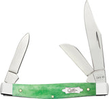 Case Cutlery Medium Stockman Emerald Green Bone Folding Stainless Knife 19942