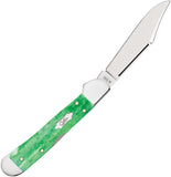 Case Cutlery Mini Copperlock Emerald Green Bone Folding Stainless Knife 19943