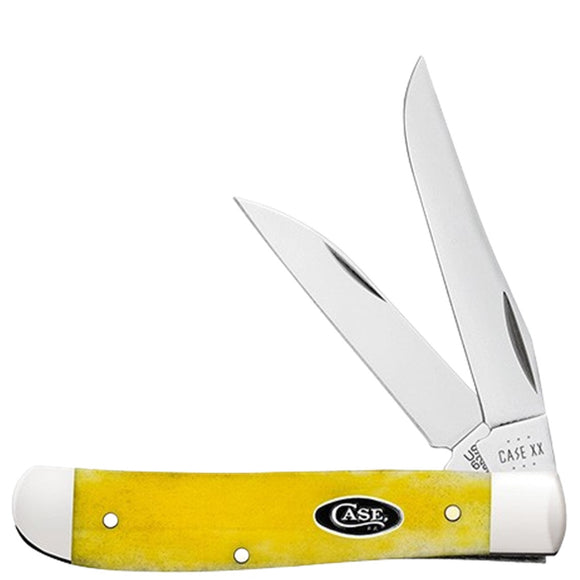 Case Cutlery Mini Trapper Yellow Folding Stainless Steel Pocket Knife 20031