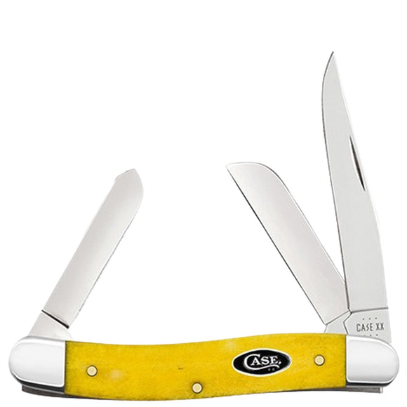 Case Cutlery Medium Stockman Yellow Folding Stainless Steel Pocket Knife 20032