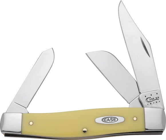 Case Cutlery Large Smooth Yellow Handle Stockman Blades Folding Pocket Knife 203
