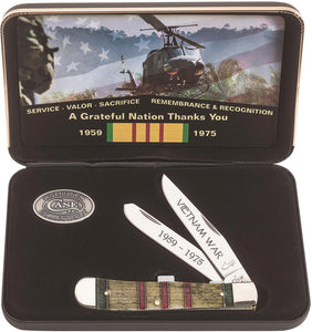 Case Cutlery XX Vietnam War Trapper 1959-1975 Folding Blade Knife Gift Set 22040