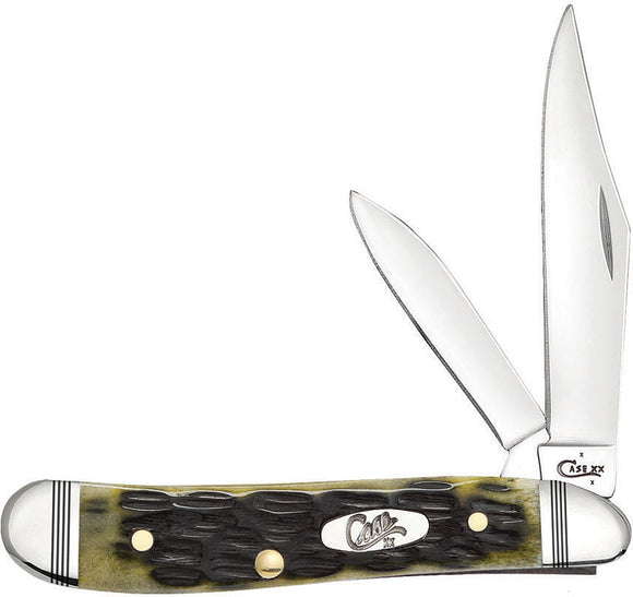Case Cutlery XX Peanut Crandall Olive Bone Handle Folding Blades Knife 22544