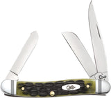 Case Cutlery Medium Stockman Crandall Olive Handle Folding Blades Knife 22546
