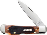 Case Cutlery Tribal Lock Brown Sawcut Bone Folding Pocket Knife w/ Clip 22753