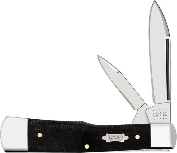 Case Cutlery Gunstock Black Canvas Folding Stainless Pocket Knife 23143