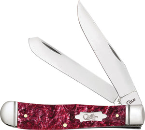 Case Cutlery Trapper Burgundy Kirinite Folding Stainless Pocket Knife 23180