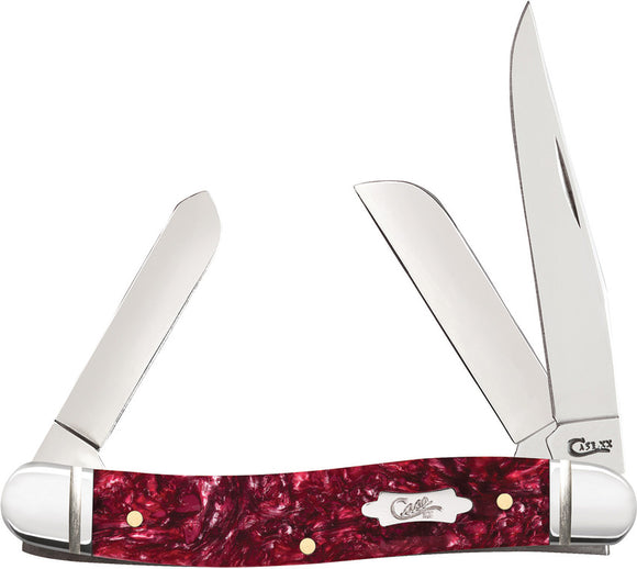 Case Cutlery Stockman Burgundy Kirinite Folding Stainless Pocket Knife 23181