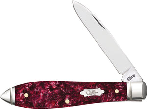 Case Cutlery Teardrop Burgundy Kirinite Folding Stainless Pocket Knife 23182