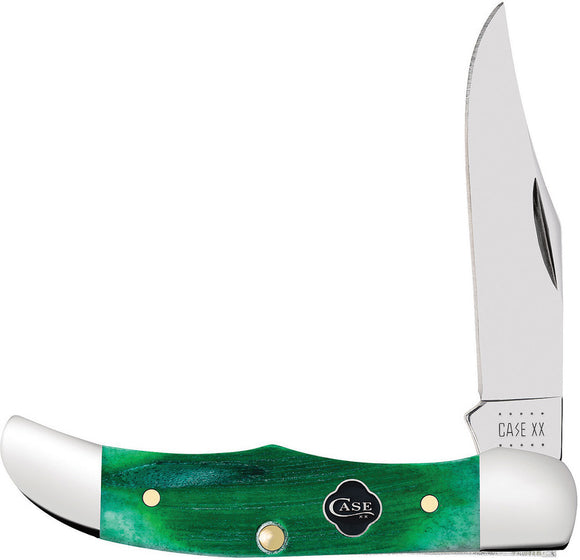 Case Cutlery Hunter Green Clover Bone Folding Clip Point Pocket Knife 23211