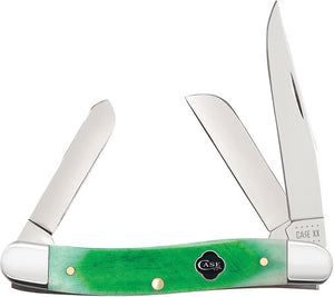 Case Cutlery Stockman Green Clover Bone 3 Blade Folding Pocket Knife 23214