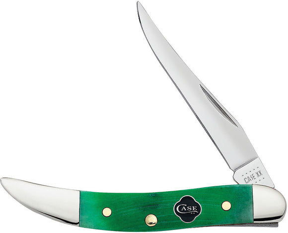 Case Cutlery Toothpick Green Clover Bone Folding Clip Point Pocket Knife 23216