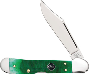 Case Cutlery Mini Copperlock Green Clover Bone Folding Pocket Knife 23217