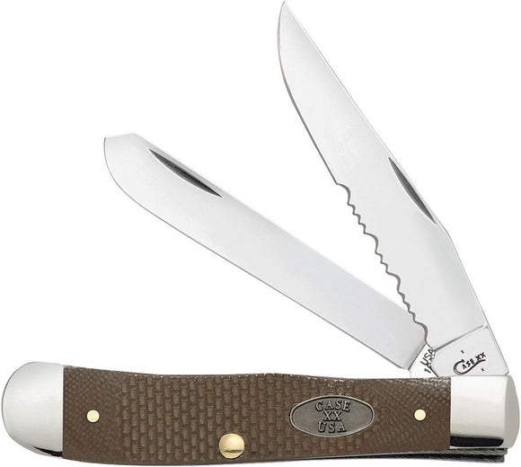 Case Cutlery XX Trapper Earth Brown G10 Handle 10254 SS Folding Knife 23306