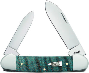 Case Cutlery Canoe Turquoise Curly Maple Folding Pocket Knife 23367