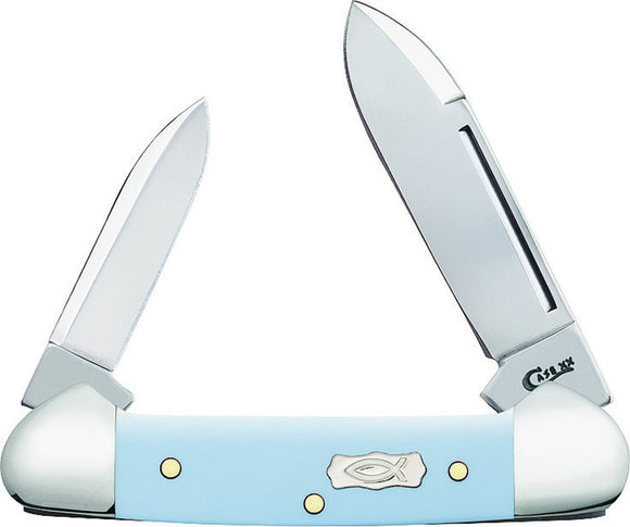 Case Cutlery Baby Butterbean Icthus Blue Smooth Folding Pocket Knife 23383