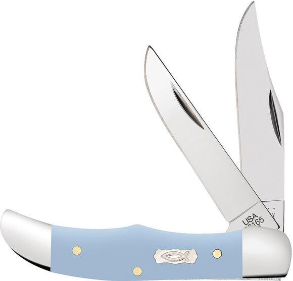 Case Cutlery Hunter Blue Ichthus Synthetic 2 Blade Folding Pocket Knife 23386