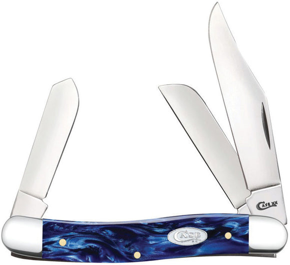 Case Cutlery Stockman Sparxx Blue Kirinite Folding Pocket Knife 23435