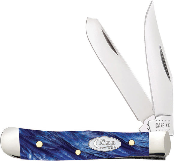 Case Cutlery Mini Trapper Blue Pearl Kirinite 2 Blade Folding Pocket Knife 23440