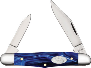 Case Cutlery Half Whittler Pocket Knife Blue Pearl Folding Stainless Blade 23443