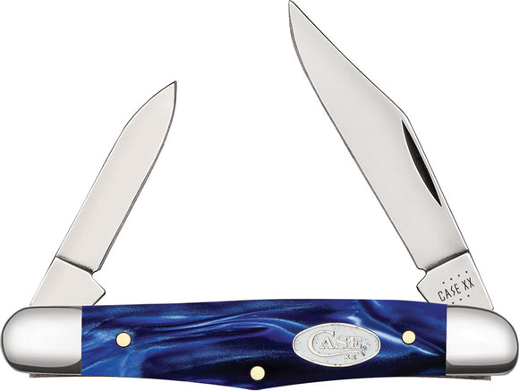 Case Cutlery Half Whittler Pocket Knife Blue Pearl Folding Stainless Blade 23443