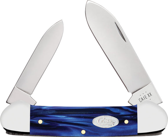 Case Cutlery Canoe Blue Pearl Kirinite Folding Stainless Steel Pocket Knife 23447