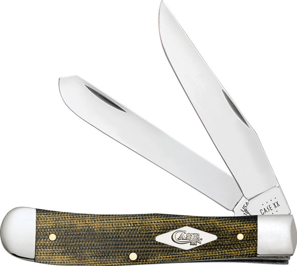 Case Cutlery Trapper Green & Black Micarta Folding Stainless Pocket Knife 23470