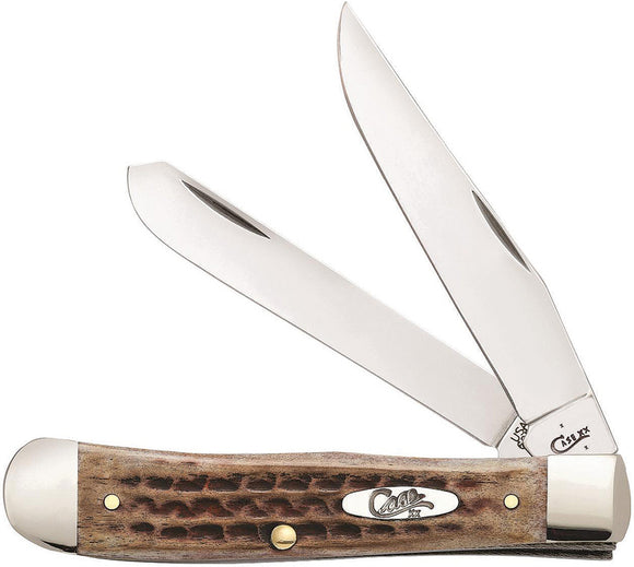 Case Cutlery XX Trapper Burnt Brown Bone Handle Folding Blades Knife 23650