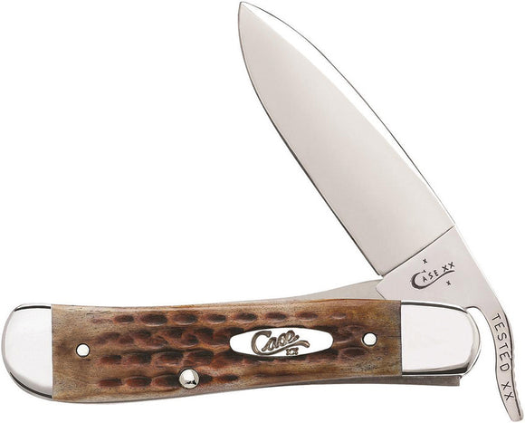 Case Cutlery XX Russlock Burnt Brown Bone Stainless Folding Blade Knife 23652