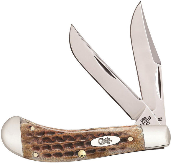 Case Cutlery XX Saddlehorn Burnt Brown Bone Handle Folding Blades Knife 23654