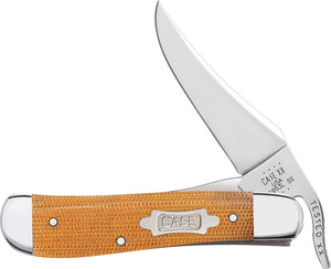 Case Cutlery Russlock Tan Canvas Micarta Folding Stainless Pocket Knife 23692