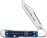 Case Cutlery XX Masonic Mini Copperlock Blue Bone Folding Blade Knife 25531