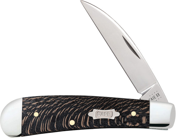 Case Cutlery Swayback Black Sycamore Wood Folding Stainless Pocket Knife 25577