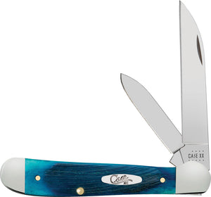 Case Cutlery Copperhead Pocket Knife Caribbean Blue Bone Folding Stainless 25588