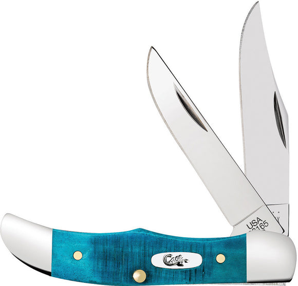 Case Cutlery Hunter Caribbean Blue Bone 2 Blade Folding Pocket Knife 25591