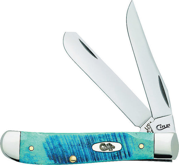 Case Cutlery Mini Trapper Caribbean Blue Bone Folding Pocket Knife 25593