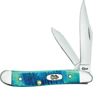 Case Cutlery Peanut Caribbean Blue Jigged Bone Folding Pocket Knife 25596