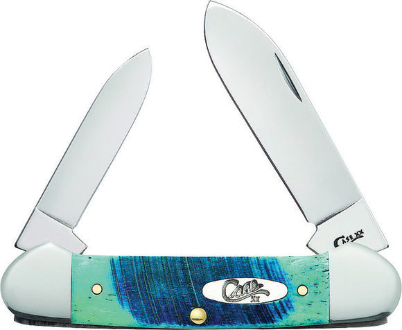 Case Cutlery Canoe Caribbean Blue Jigged Bone Folding Pocket Knife 25598